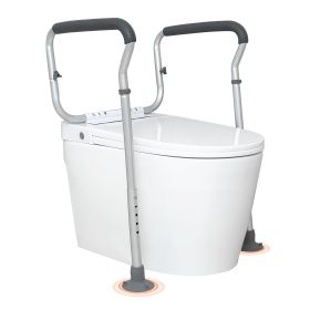 Toilet Safety Rail, Bathroom Toilet Seat Frame, Adjustable Width & Height Fit Most Toilets, Supports 300lbs